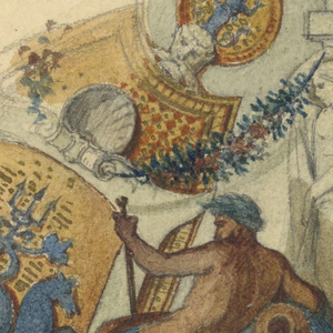 Drawing, Corner detail of ceiling, Hotel de Cluny, Paris, ca. 1885