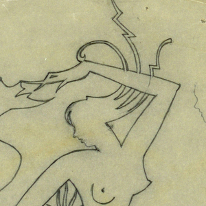 Drawing, Maiden being chased by sa