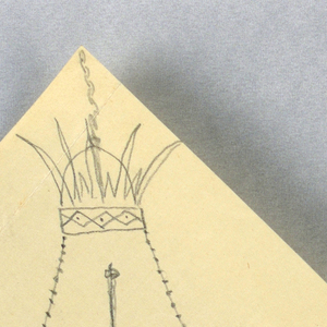 Drawing, Pronghorns and birds