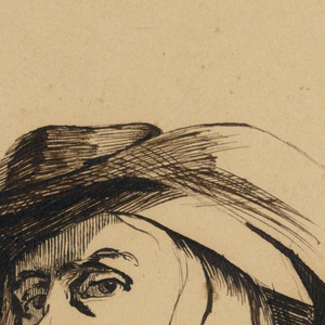 Drawing, Head of a man in the style of Frans Hals, ca. 1860