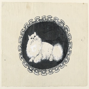 Drawing, White Persian Cat on a Tray, 1941