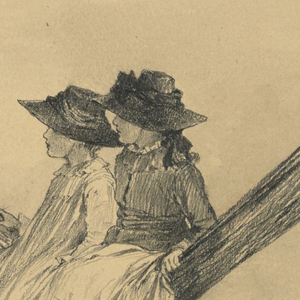 Drawing, Mary and Eleanor Hague in a Hammock, 1883