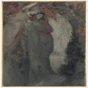 Drawing, Man and Woman Standing, ca. 1900