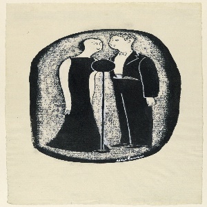 Drawing, A Couple Broadcasting, 1936