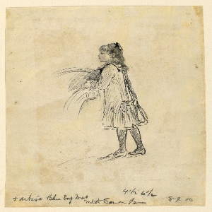 Drawing, Marian Hague as a Child, 1883