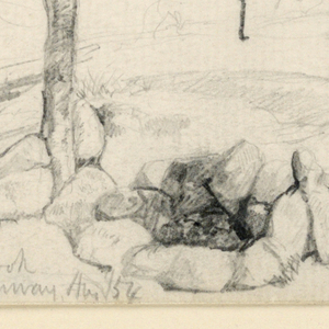 Drawing, Outside Fireplace, North Conway, New Hampshire