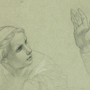 Drawing, King and Two Women, Separ, ca. 1845