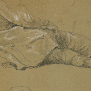Drawing, Two Studies of the Artist, 1864