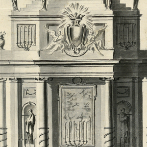 Drawing, The elevation of a tower-like structure for a firework at the feast of St. Rosalia in Palermo, 1780–1810