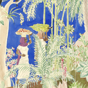 Drawing, Mural Design, A Jaguar Hunt in a Mexican Jungle, Mexican Pavilion, Cornelius Vanderbilt Whitney Estate, Old Westbury, NY, 1936