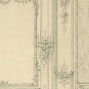 Drawing, Elevation of the chimney wall of a salon., ca. 1900