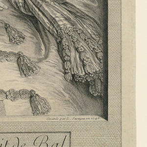 Print, Portrait of a Young Woman in a Ball Gown, 1746