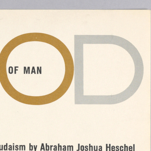 Book Cover, God in Search of Man, 1959