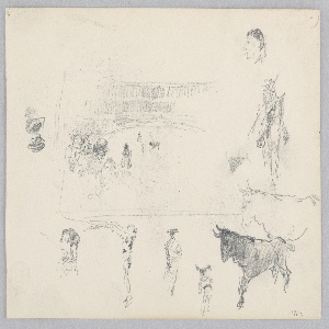 Drawing, Bullfight, Spain, 1883