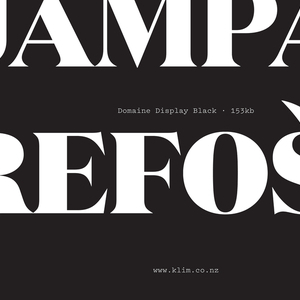 Specimen, Domaine Display typeface, 2014