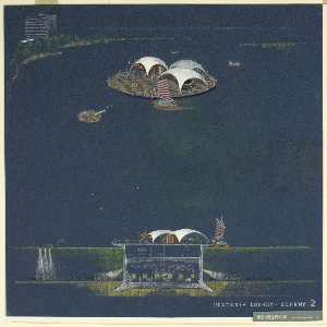 Drawing, Undersea Lounge, Scheme 2, ca. 1960s
