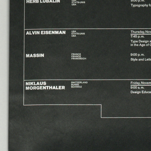 Poster, A. Typ.1 Working Seminar for the College of Design, Basel, 1974