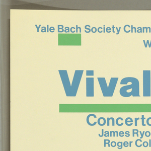 Poster, Vivaldi, Fauré, DeFalla, Wagner Program - Yale Bach Society Chamber Orchestra, ca. 1970