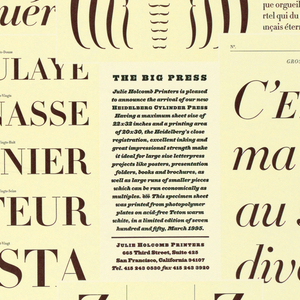 Poster, The Big Press/HTF Didot, March 1995