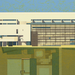Print, Barcelona Museum of Contemporary Art: South Elevation with Roof Plan, 1991