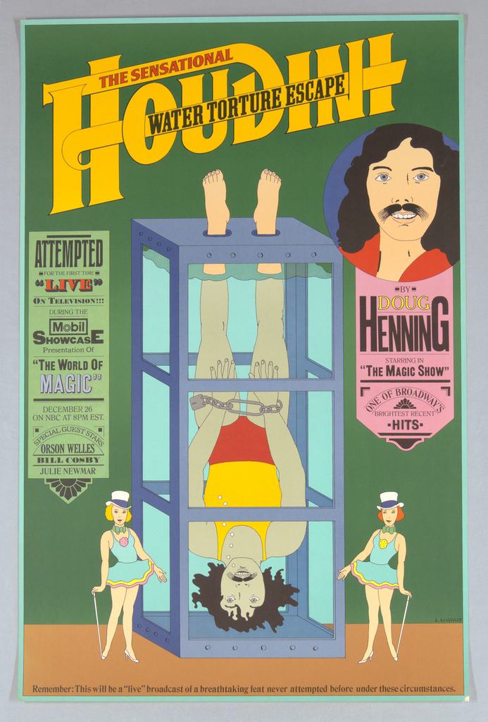 Poster, The Sensational Houdini Water Torture Escape