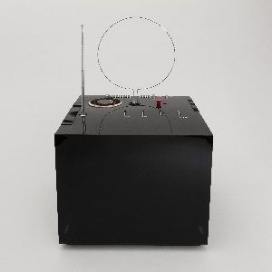 Black ST201 Television Set With Case, 1969
