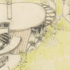Drawing, Design for Spiral Form (Hemicycle House), ca. 1950