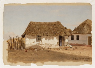 Drawing, Two Houses in Barranquilla, Colombia