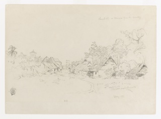 Drawing, Street in Mompox, Colombia, Viewed from the Cemetery