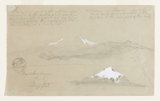 Drawing, Puracé Volcano, Colombia and Mt. Sincholagua, Ecuador