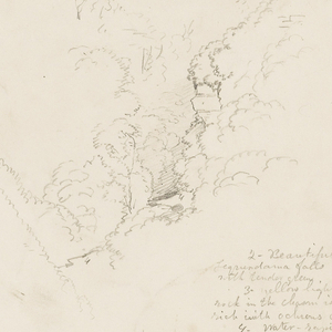 Drawing, Tequendama Falls near Bogotá, Colombia, 1853