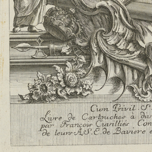 Bound Print, Cartouche with Two Lions and a Cipher, Livre de Cartouches à divers usages (Book of Cartouches for Different Uses), 1738