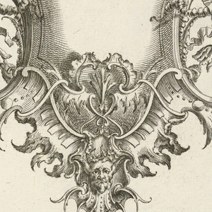 Bound Print, Cartouche Topped by Laurel Wreath, Livre de Cartouches Reguliers (Book of Regular Cartouches), 1738