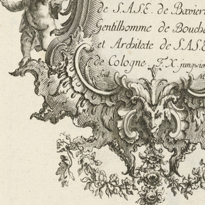 Bound Print, Cartouche Topped by Rococo Crown, Livre de Cartouches Reguliers (Book of Regular Cartouches), 1738