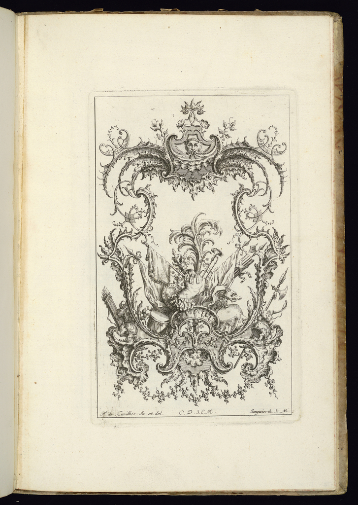 Bound Print, Cartouche with Armorial Trophy