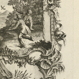 Print, Design for Cartouche with Large and Small Compartments, 1745