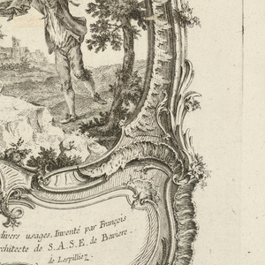 Print, Design for a Cartouche with Large and Small Compartments, 1745