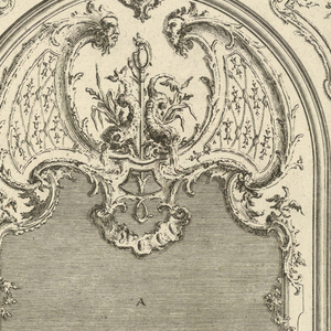 Print, Design for Upper Part of a Trumeau with a Mirror and a Console Table, 1745