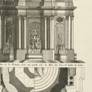 Print, Elevation and Plan for a Public Fountain, 1745