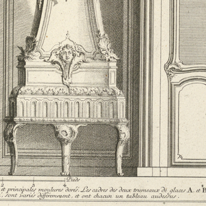Print, Autre Poële avec Tous ces Ornemens et Principales Moulures Dorés…Un Tableau au Dessus, 1745