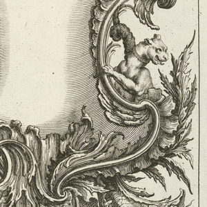 Bound Print, Cartouche with Owl, Livre de Cartouches Irréguliers (Book of Irregular Cartouches), 1738