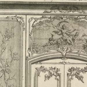 Print, Design for Wainscoting with a Double Door and Dessus de Porte, 1745