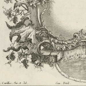 Bound Print, Cartouche with Wine Leaves and Grapes, Livre de Cartouches Reguliers (Book of Regular Cartouches), n.d.