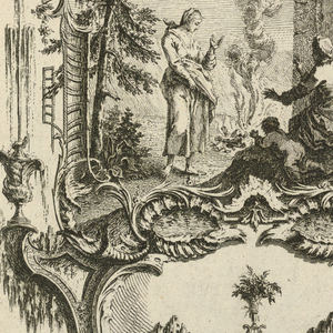 Print, Design for Cartouche with Large and Small Compartments, 1745