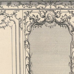 Bound Print, Wainscoting with Three Panels and Mirror, Nouveaux desseins de Lambris (New Wainscoting Designs), 18th century