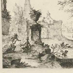 Print, Design of a Landscape with Ruins, 1745