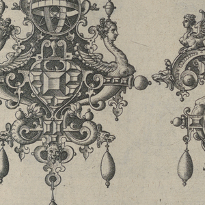 Print, Plate 10, from Monilium Bullarum Inauriumque Artificiocissimae Icones, Ioannis Collaert Opus Postremum (Designs for Necklaces, Pendants and Earrings of the Highest Skill, the Final Work by Joannis Collaert), 1581