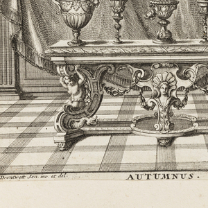Print, Neüe inventiones von unterschiedlich nützlicher Silber-arbeit... ; Autumnus, ca. 1725