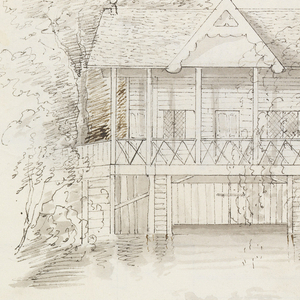 Drawing, Boat House, Virginia Water; Verso: Scullery, Virginia Water, 1825