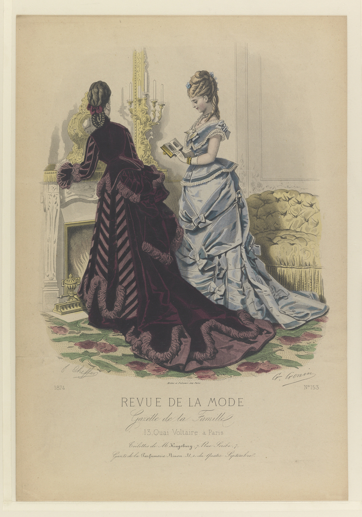 Print, Plate No. 153 in Fashion Review in the Family Gazette [Revue de la Mode, Gazette de la Famille]